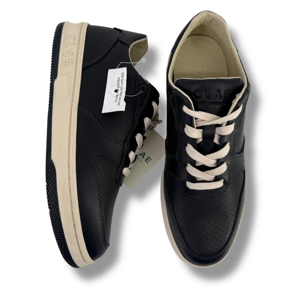 CLAE Los Angeles Bradley Black Leather Low Top Sneakers Womens Size 5